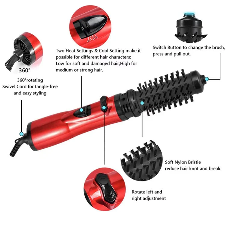 3-in-1 Rotating Hot Air-Hair Styler and Dryer | Effortless Volume & Curls | Professional Hair Styling Tool | GlamTwist Pro - Image 13