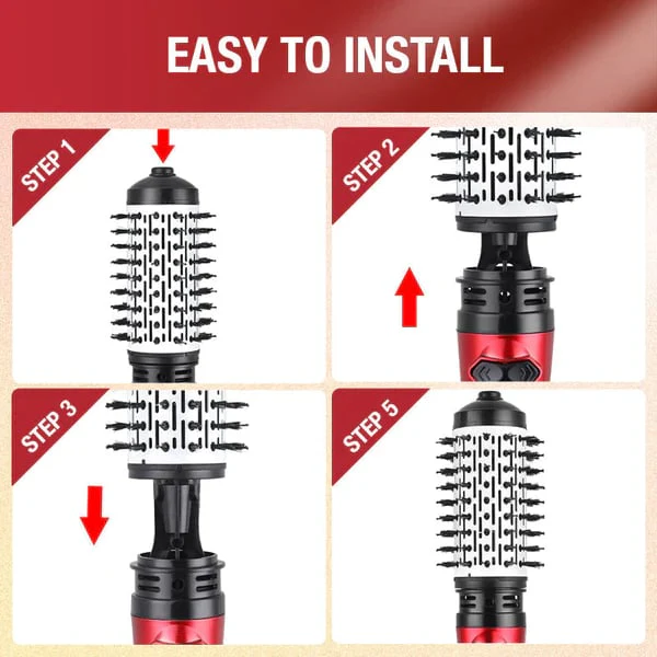 3-in-1 Rotating Hot Air-Hair Styler and Dryer | Effortless Volume & Curls | Professional Hair Styling Tool | GlamTwist Pro - Image 14