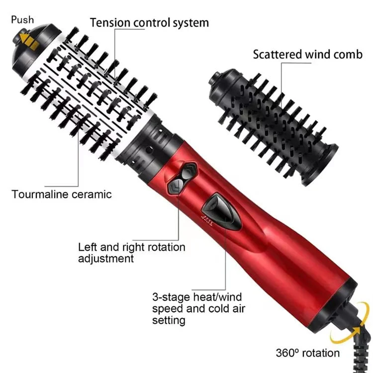 3-in-1 Rotating Hot Air-Hair Styler and Dryer | Effortless Volume & Curls | Professional Hair Styling Tool | GlamTwist Pro - Image 16