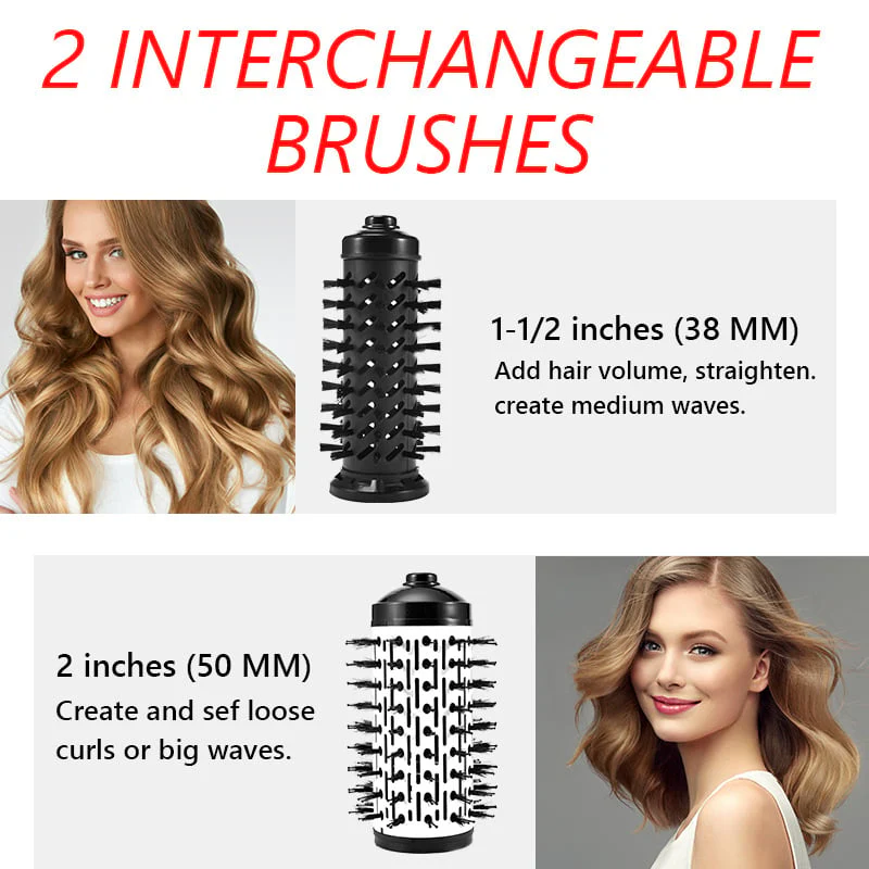 3-in-1 Rotating Hot Air-Hair Styler and Dryer | Effortless Volume & Curls | Professional Hair Styling Tool | GlamTwist Pro - Image 8