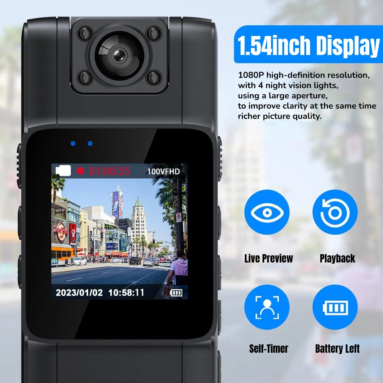 4K Surveillance Camera | Evidence capture in Ultra HD | 180° rotating lens | SecureCam - Image 2