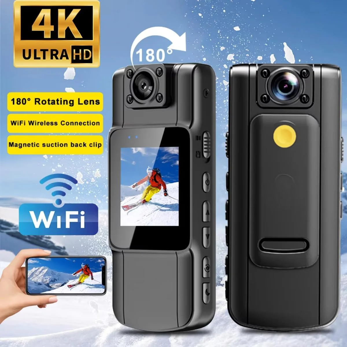 4K Surveillance Camera | Evidence capture in Ultra HD | 180° rotating lens | SecureCam - Image 3