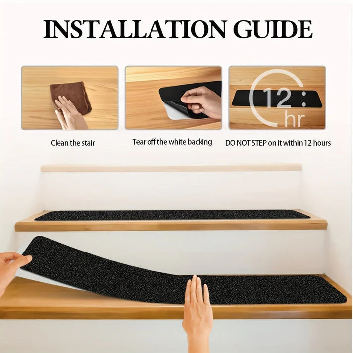 Anti-Slip Stair Tread Strips | Maximum Slip Prevention Safety | Heavy Duty Peel & Stick Grip Strips | StepGuard - Image 2