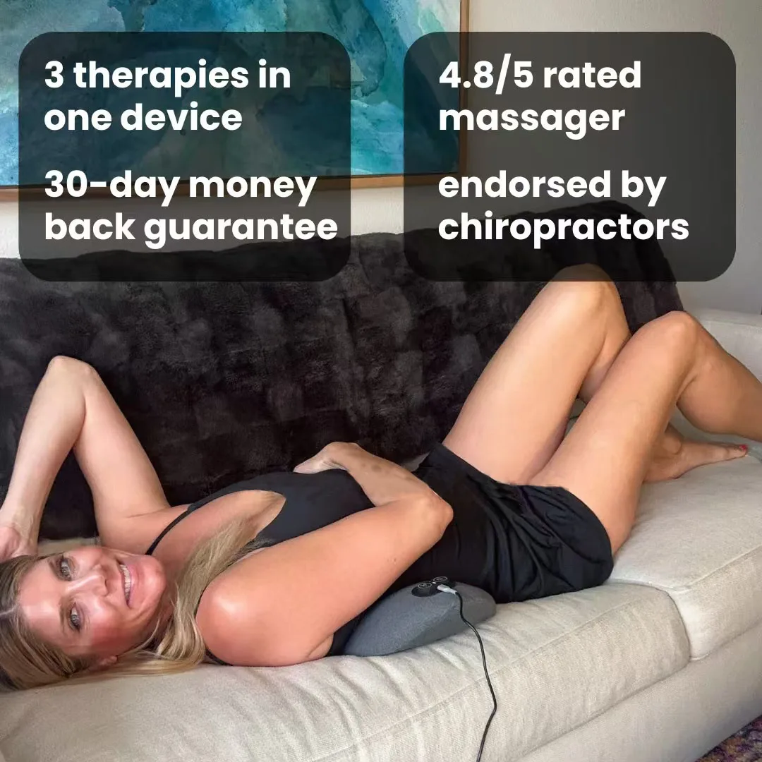 Back Massager Pad | Heat Vibration Relief | Gentle Traction Support | SootheArc - Image 2