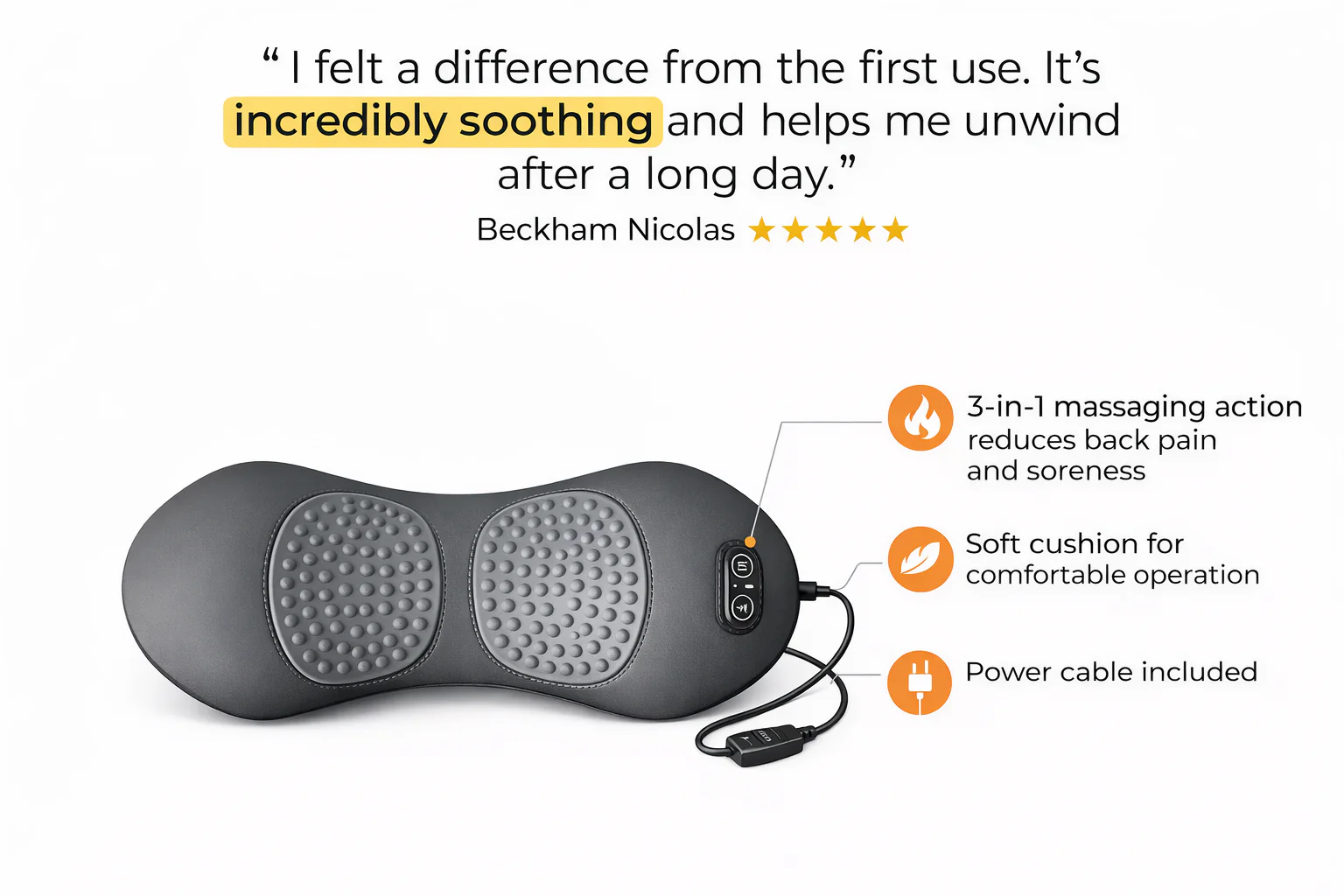 Back Massager Pad | Heat Vibration Relief | Gentle Traction Support | SootheArc - Image 8