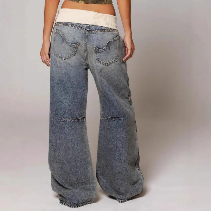 Baggy pants for women | Wide-leg jeans | Striking seams & modern street style - Image 4