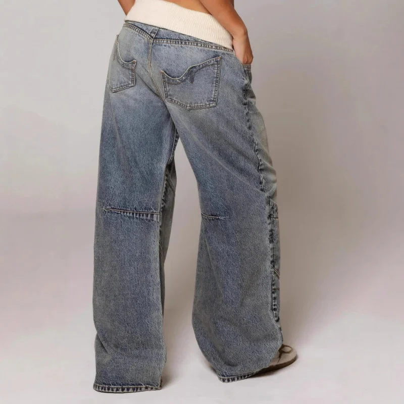 Baggy pants for women | Wide-leg jeans | Striking seams & modern street style - Image 5