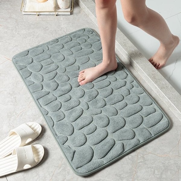 Bathroom Mat | Ultra Soft Pebble Texture | Fast Absorbing | Non-Slip Base | Pebblify