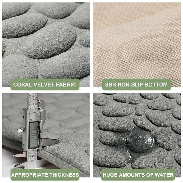 Bathroom Mat | Ultra Soft Pebble Texture | Fast Absorbing | Non-Slip Base | Pebblify - Image 4
