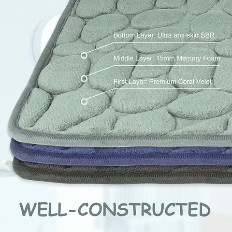 Bathroom Mat | Ultra Soft Pebble Texture | Fast Absorbing | Non-Slip Base | Pebblify - Image 6