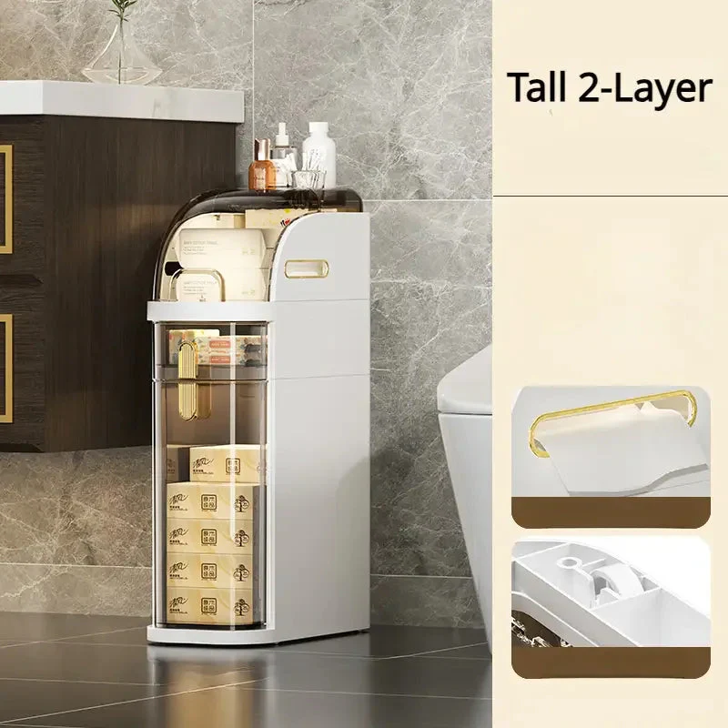 Bathroom Storage Organizer | Slim Rolling Design | Space-Saving Tower | GlideNest - Image 10