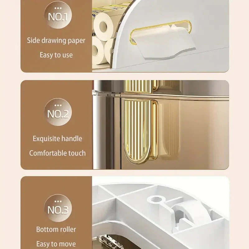 Bathroom Storage Organizer | Slim Rolling Design | Space-Saving Tower | GlideNest - Image 4