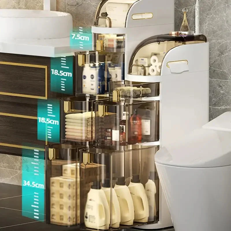 Bathroom Storage Organizer | Slim Rolling Design | Space-Saving Tower | GlideNest - Image 7