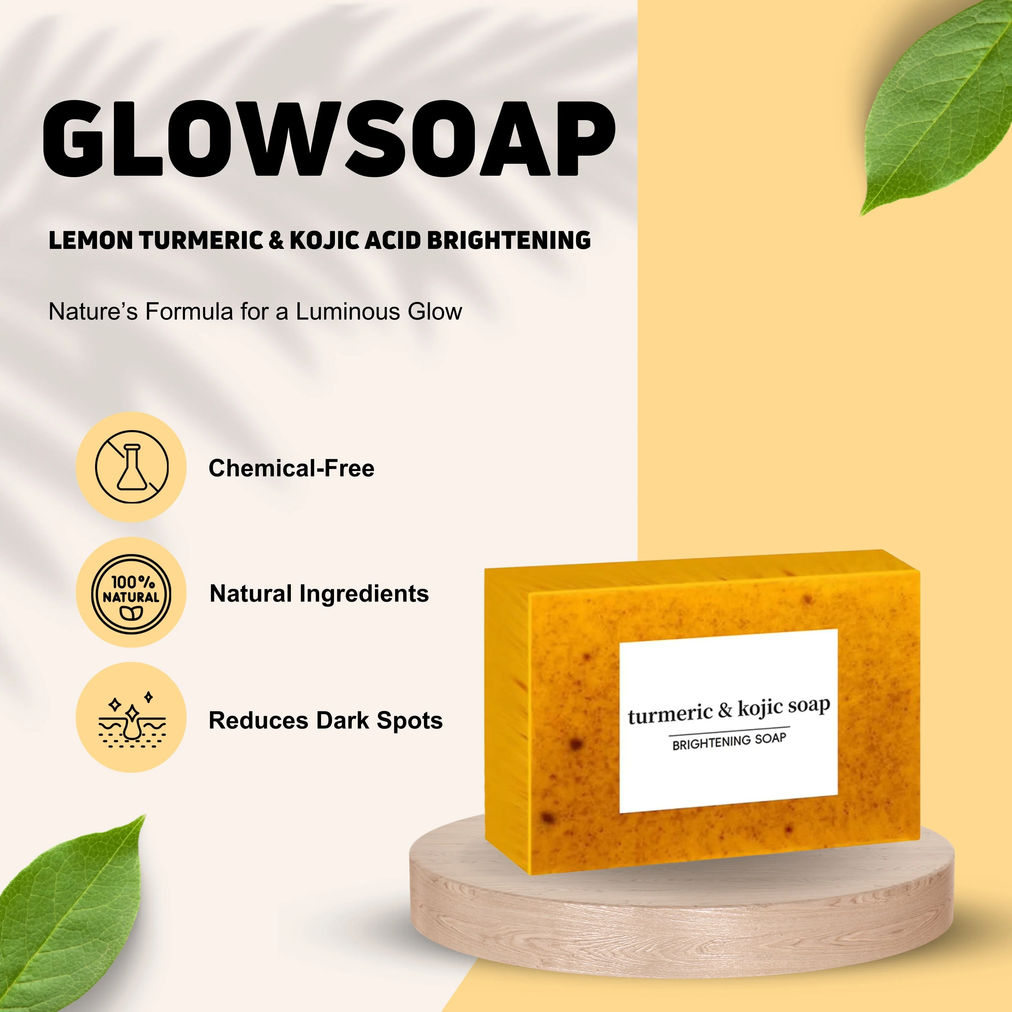 Brightening Soap | Turmeric & Kojic Formula | Even Skin Tone | RadiantGlow - Image 4