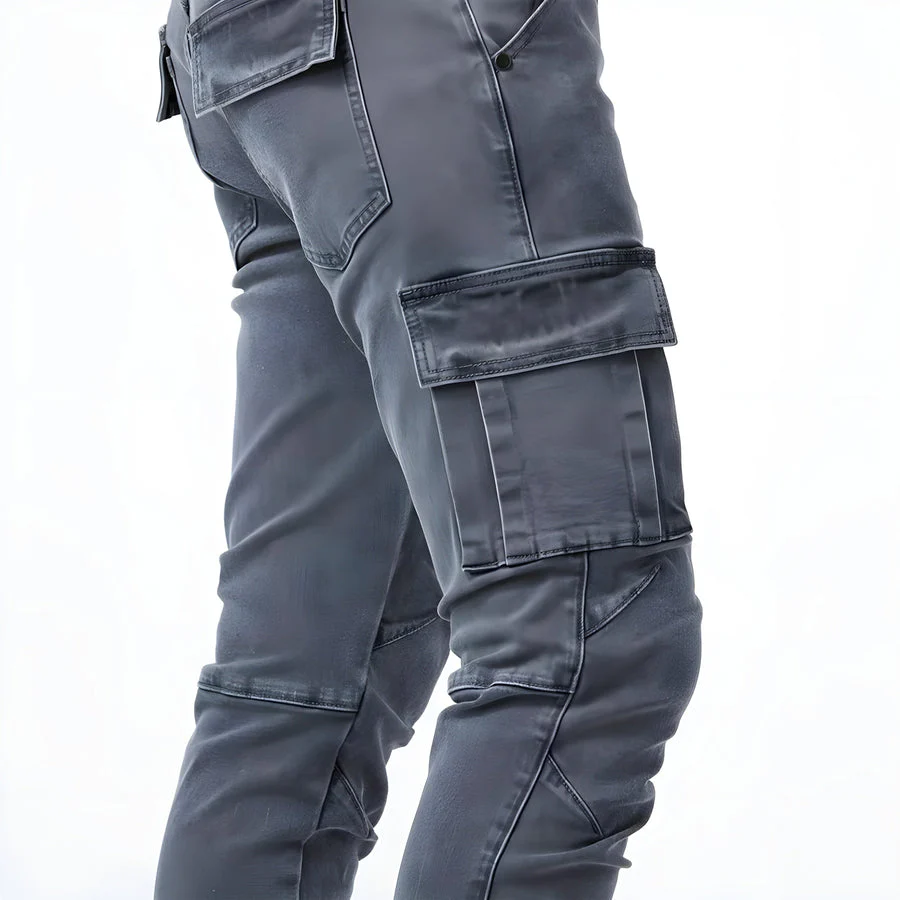 Cargo jeans for men | Slim fit jeans | Functional side pockets & freedom of movement - Image 3