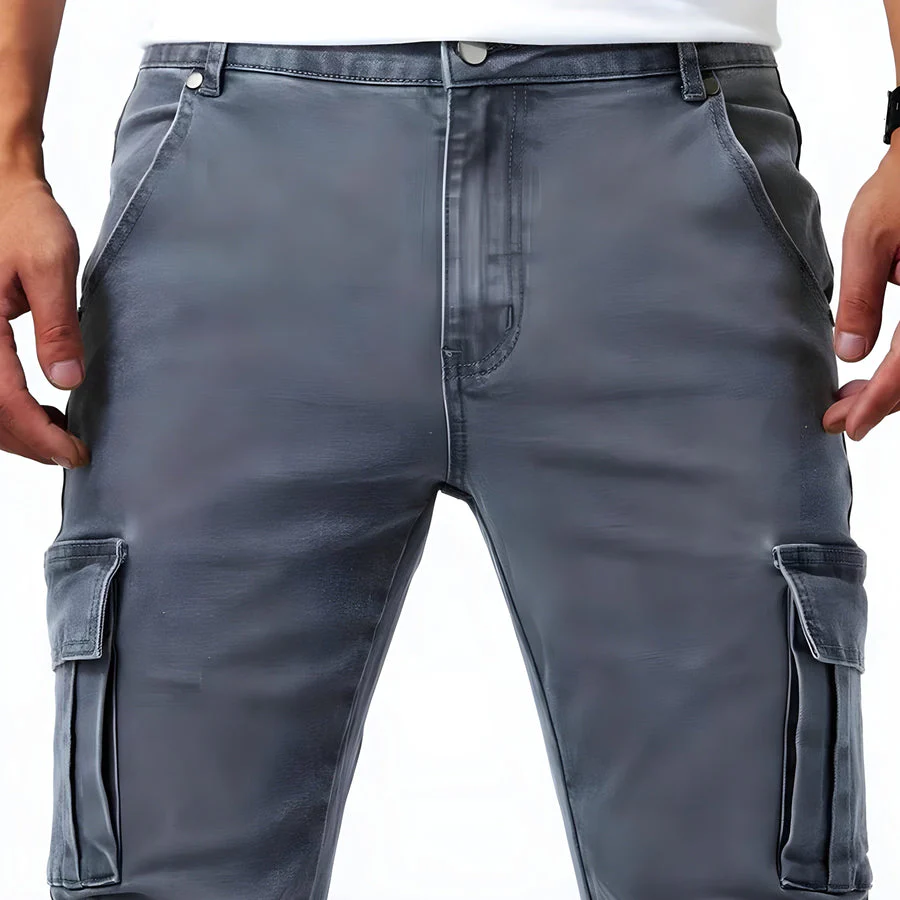 Cargo jeans for men | Slim fit jeans | Functional side pockets & freedom of movement - Image 4