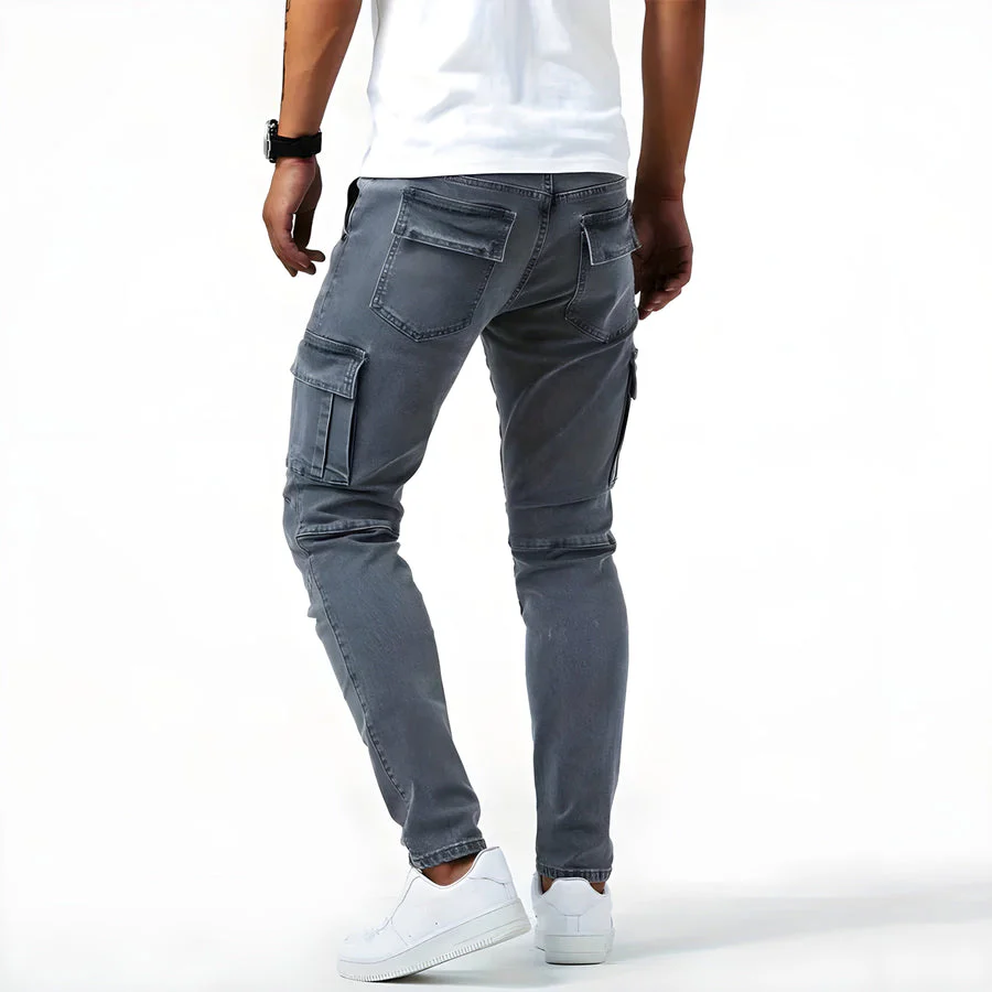 Cargo jeans for men | Slim fit jeans | Functional side pockets & freedom of movement - Image 5