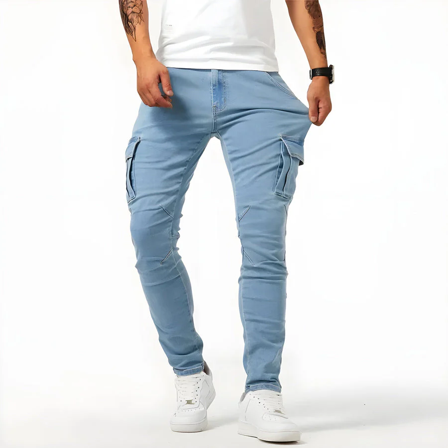 Cargo jeans for men | Slim fit jeans | Functional side pockets & freedom of movement - Image 6