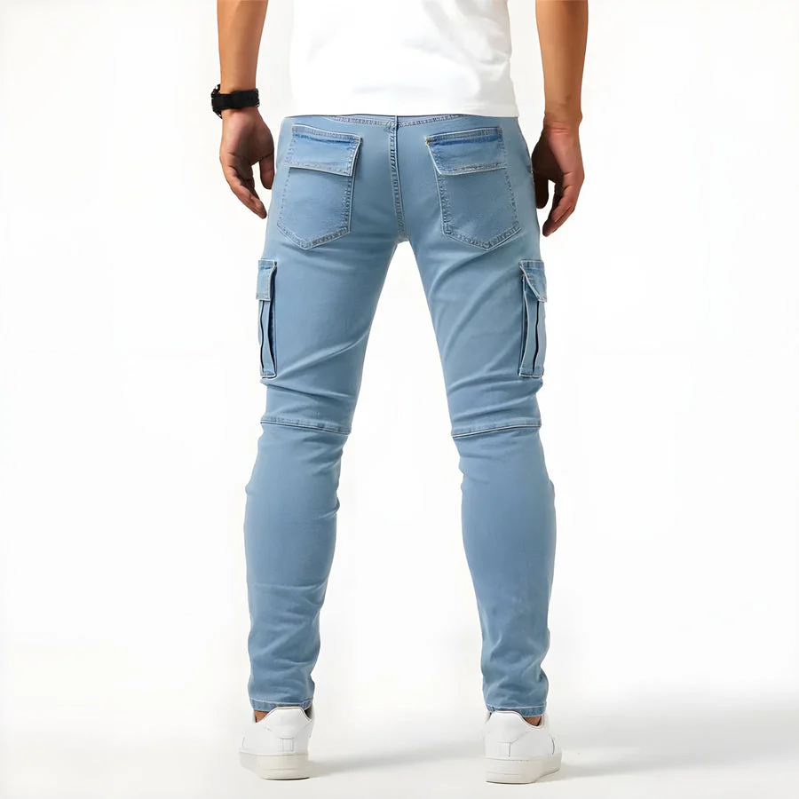 Cargo jeans for men | Slim fit jeans | Functional side pockets & freedom of movement - Image 7