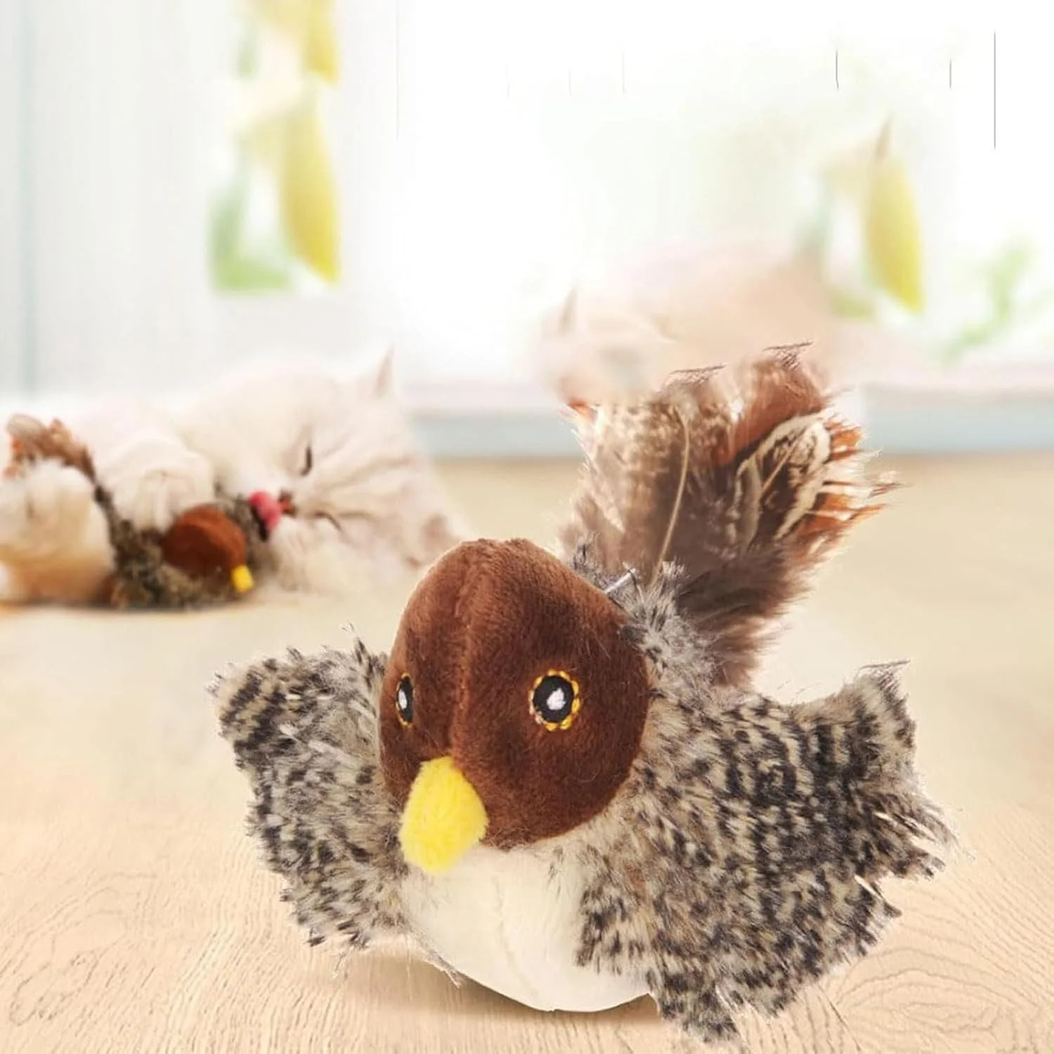 Cat Toy | Interactive Feather Bird | Realistic Chirping | Rechargeable Play Fun | FlickerFeather - Image 6
