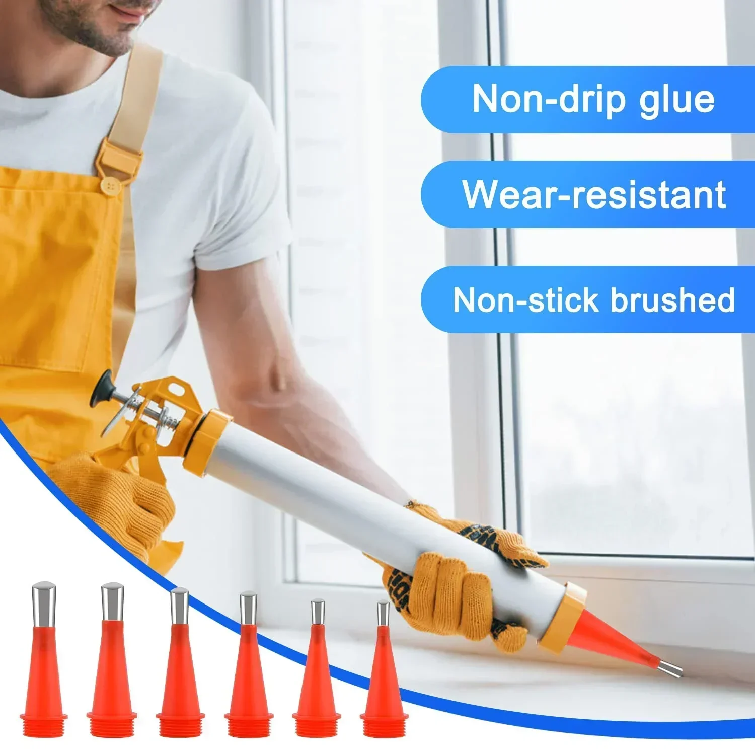 Caulking Nozzle Tool Set | Anti-Drip Design | Professional Seal Finish | Universal Integrated Rubber Nozzle Tool Set - Image 3