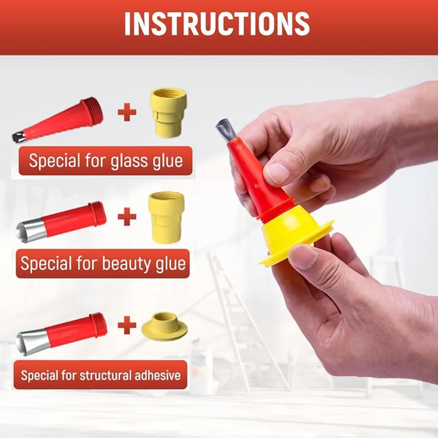 Caulking Nozzle Tool Set | Anti-Drip Design | Professional Seal Finish | Universal Integrated Rubber Nozzle Tool Set - Image 5