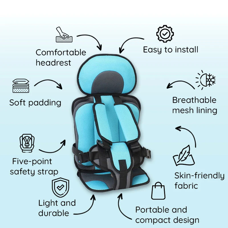 Child Protection Car Cushion Seat | Safer Car Rides | Safety Harness | SafeSprint - Image 2