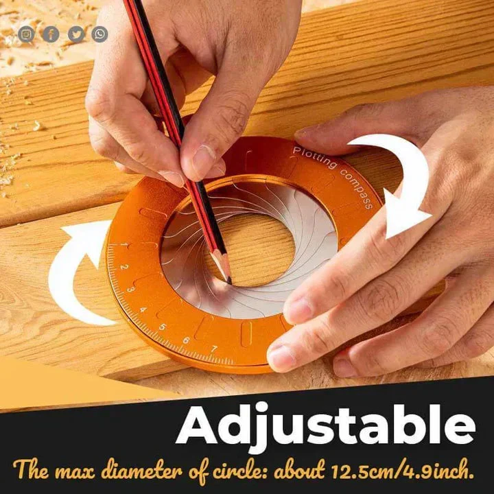 Circle Drawing Tool | Adjustable Diameter | Precision Aluminum | Smooth Rotation | PrecisionPro - Image 2