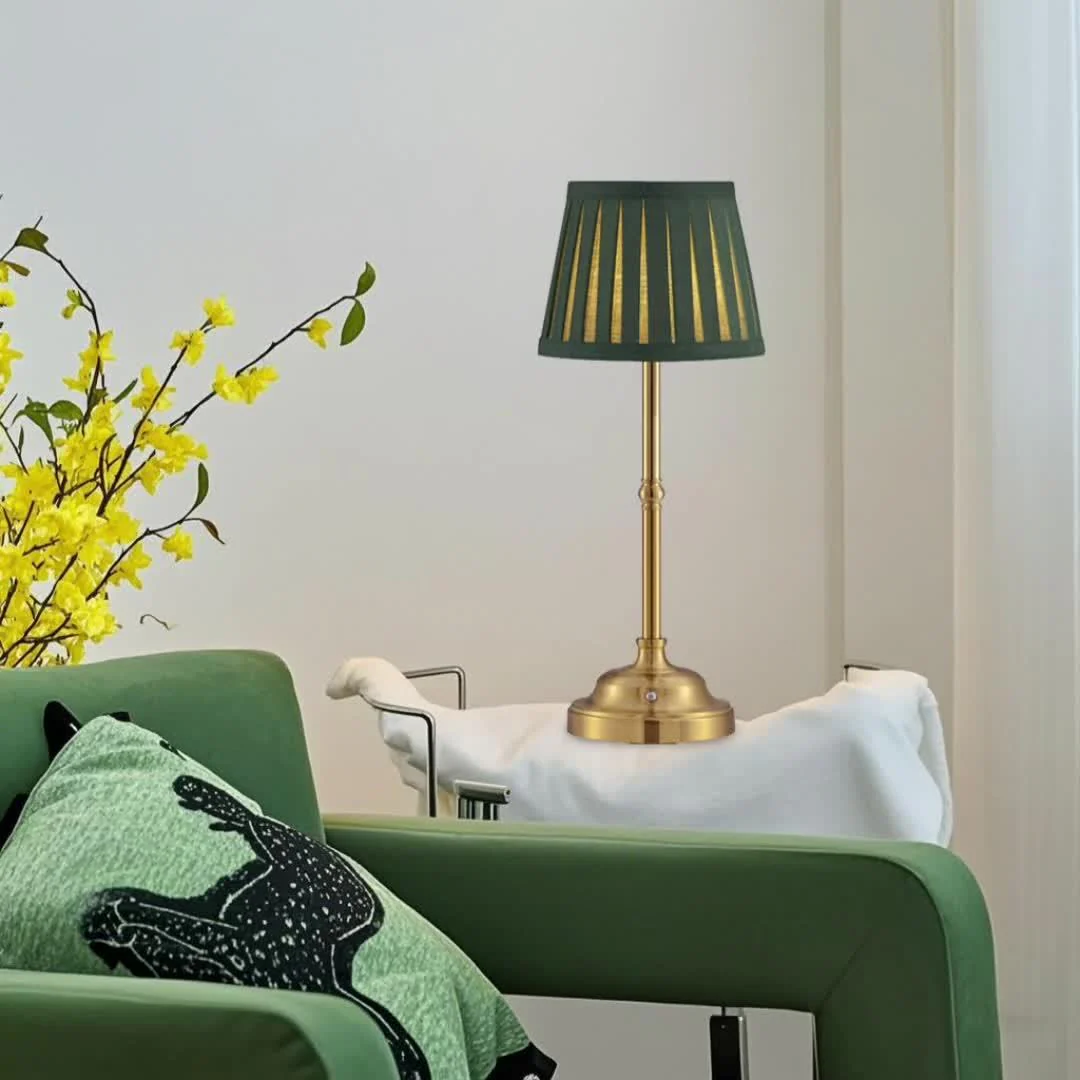 Cordless Table Lamp | Rechargeable LED Touch Control | Modern Brass Accent Lighting | Aurellume - Image 4