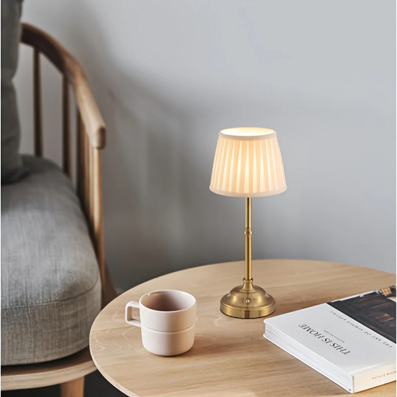 Cordless Table Lamp | Rechargeable LED Touch Control | Modern Brass Accent Lighting | Aurellume - Image 6