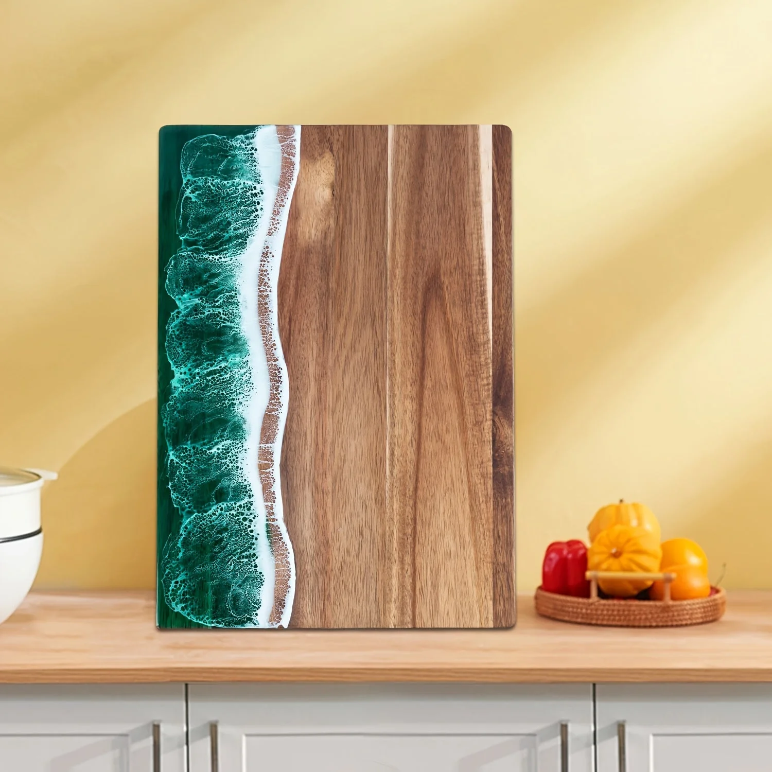 Cutting Board | Ocean Resin Design | Acacia Wood Serving Board | CoastCraft