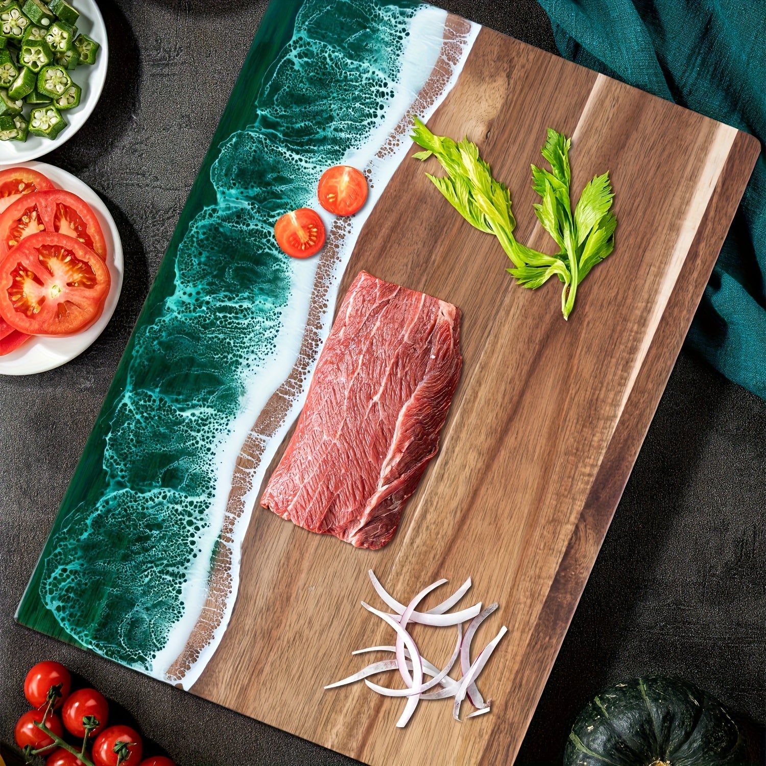 Cutting Board | Ocean Resin Design | Acacia Wood Serving Board | CoastCraft - Image 11