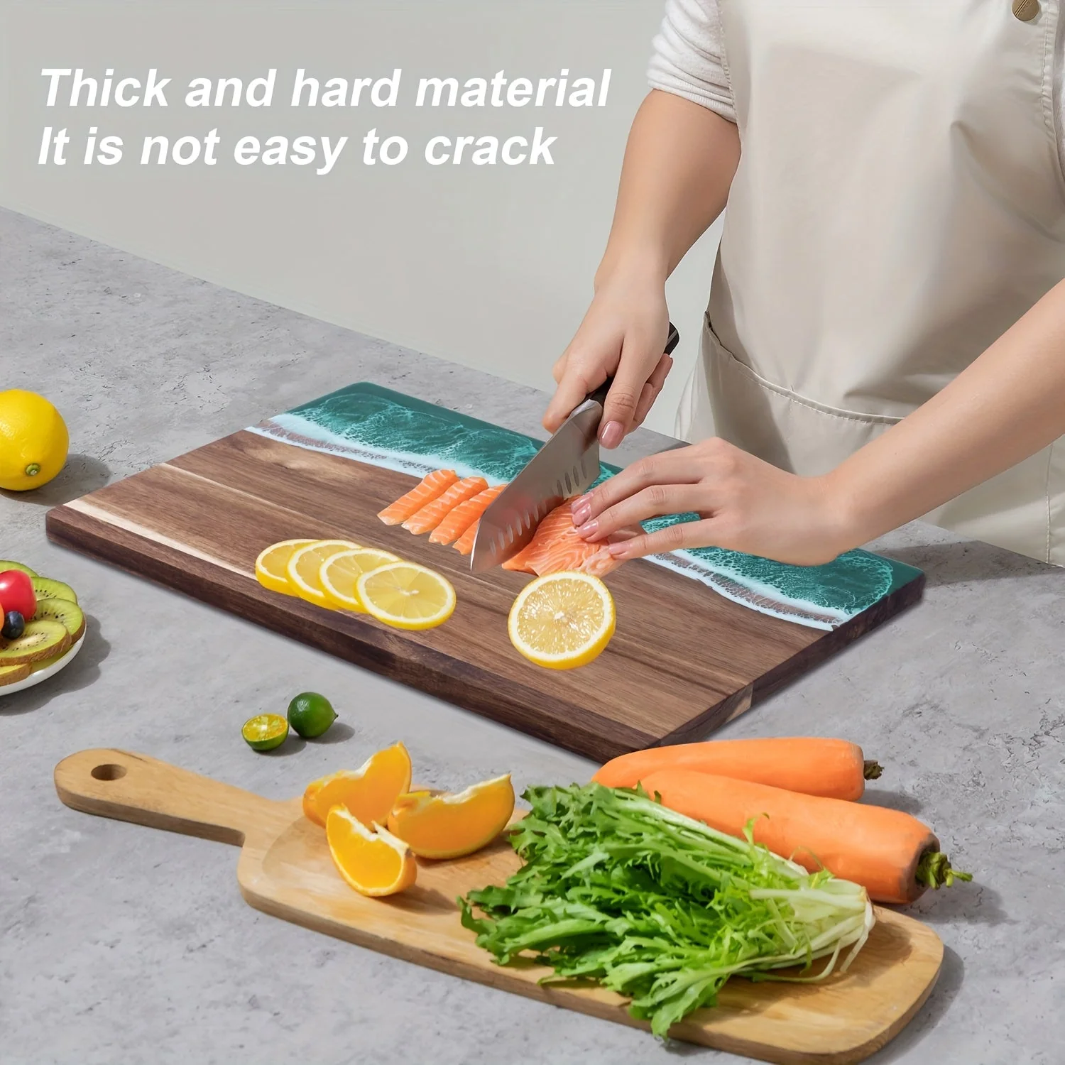 Cutting Board | Ocean Resin Design | Acacia Wood Serving Board | CoastCraft - Image 2