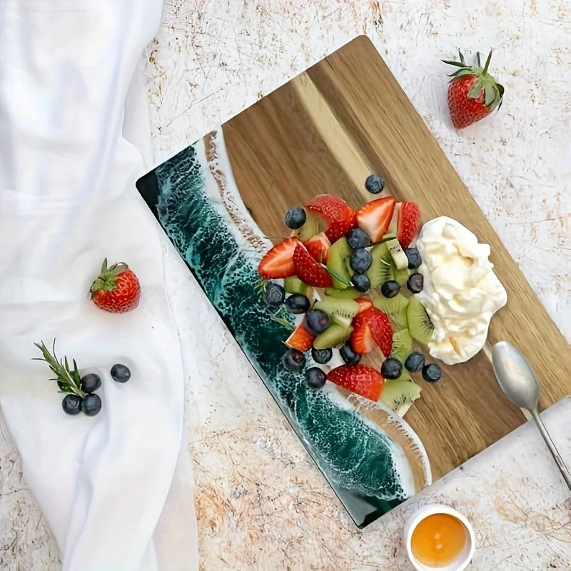 Cutting Board | Ocean Resin Design | Acacia Wood Serving Board | CoastCraft - Image 6