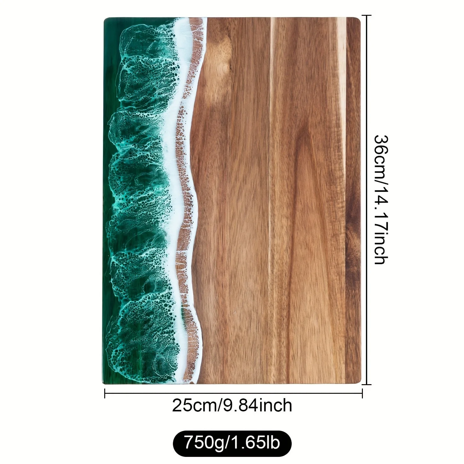 Cutting Board | Ocean Resin Design | Acacia Wood Serving Board | CoastCraft - Image 7