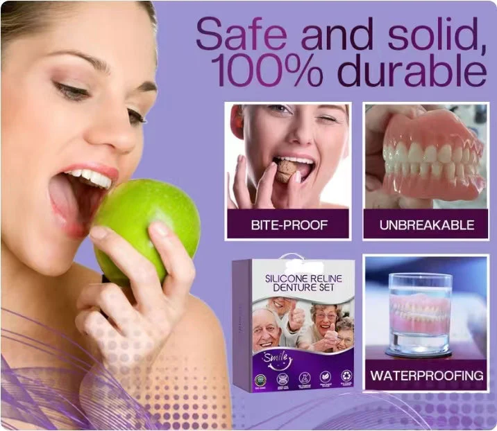 Denture Liner Set | Silicone Comfort Fit |  Upper & Lower Compatible | SmileHold - Image 4