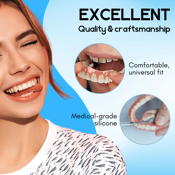 Denture Set | Instant Smile | Secure & Comfortable Fit | Silicone-Reline Denture Set - Image 3
