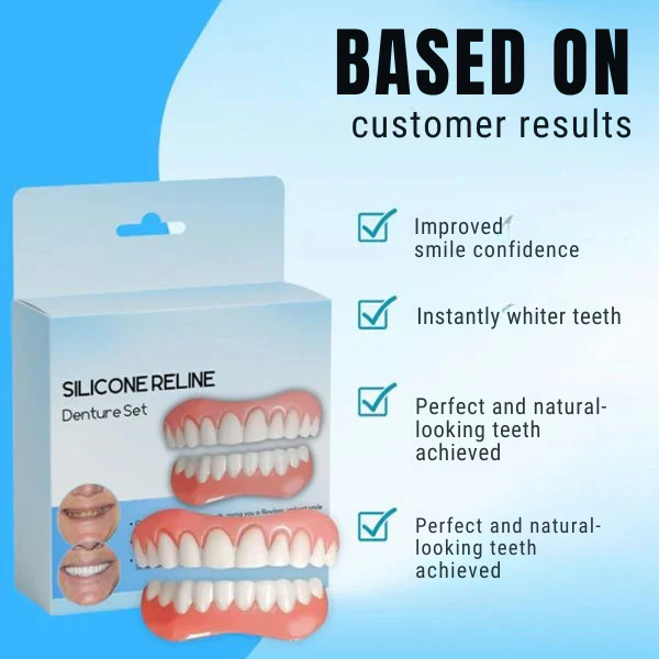 Denture Set | Instant Smile | Secure & Comfortable Fit | Silicone-Reline Denture Set - Image 6