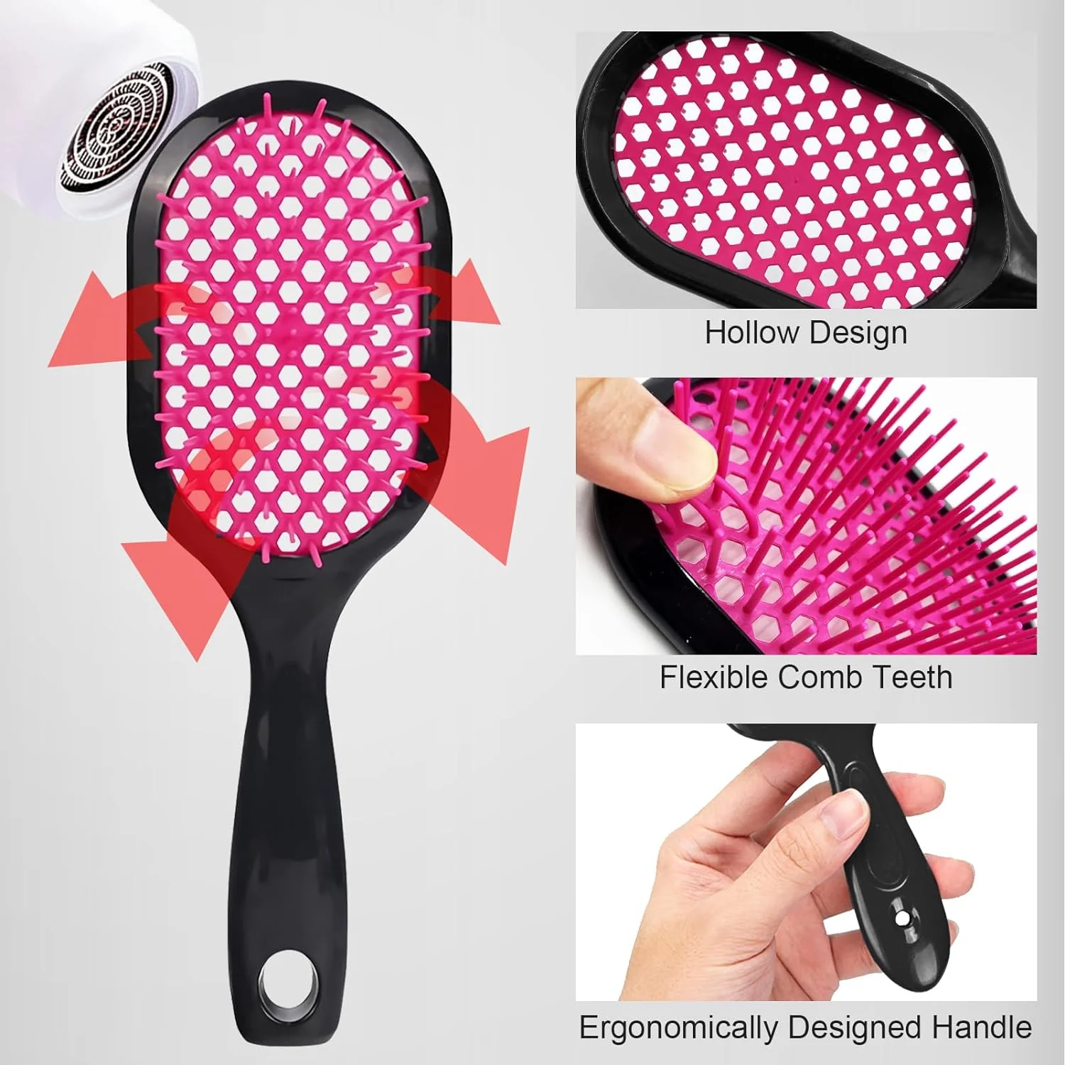 Detangling Hair Brush | Pain-Free Brushing | Anti-Static Design | All Hair Types | KnotKlear - Image 7