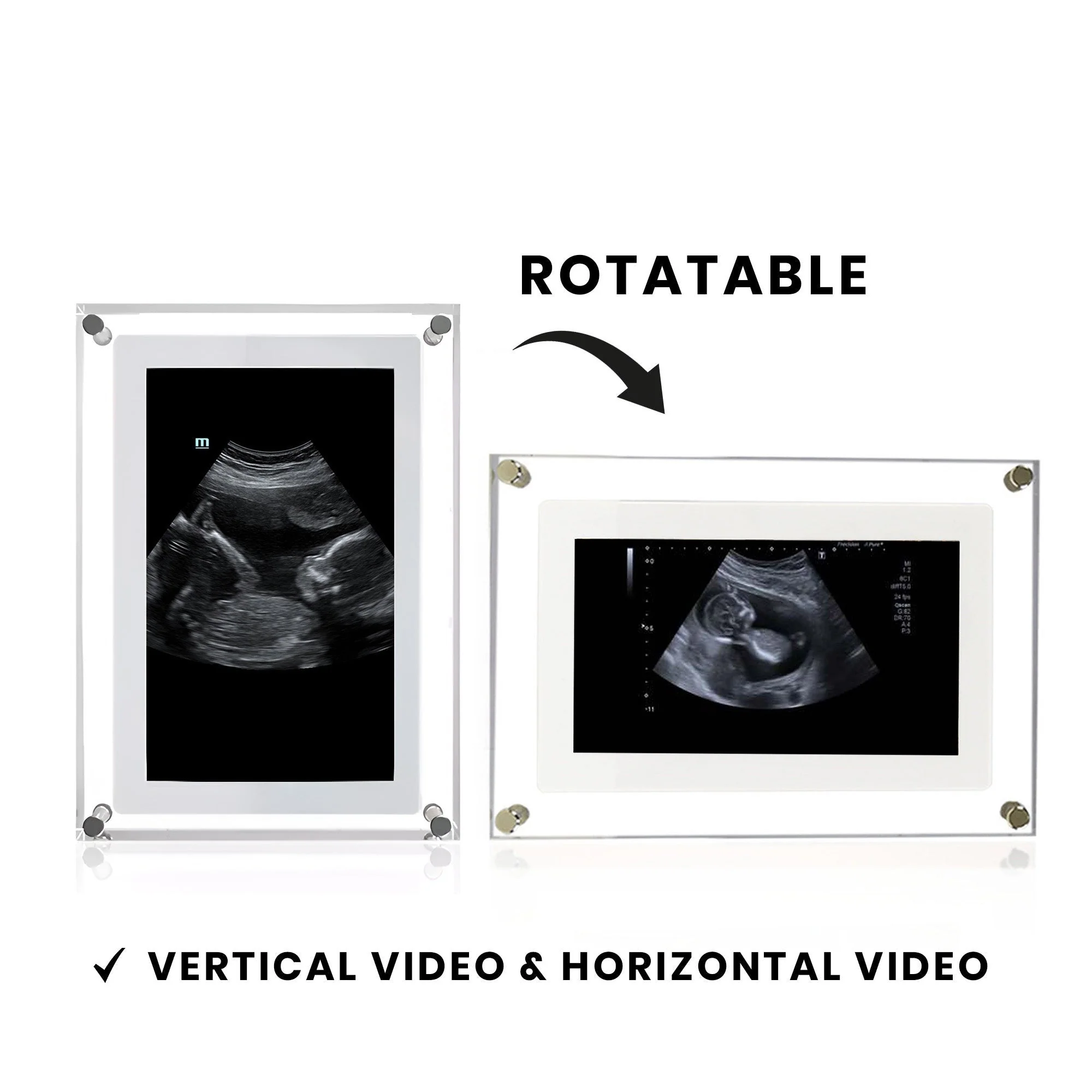 Digital Picture Frame | Rotatable Display | HD Video Playback | Modern Acrylic Design | FrameIt - Image 3