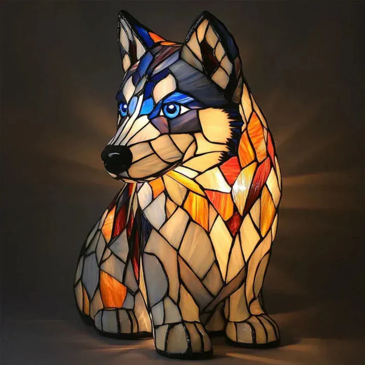 Dog Table Lamp | Warm Ambient Glow | Stained Glass Style Table Light | LumiPaws - Image 10