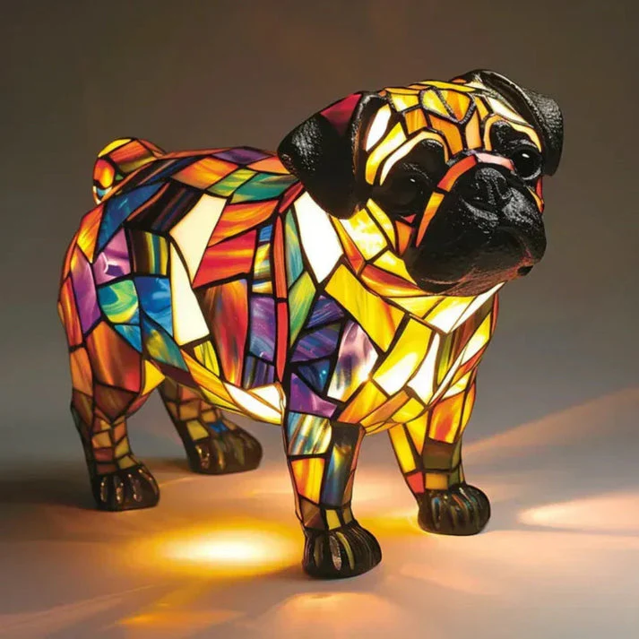 Dog Table Lamp | Warm Ambient Glow | Stained Glass Style Table Light | LumiPaws - Image 11