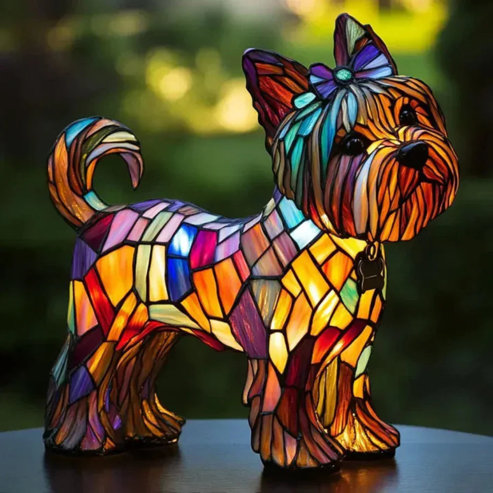 Dog Table Lamp | Warm Ambient Glow | Stained Glass Style Table Light | LumiPaws - Image 6