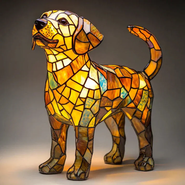 Dog Table Lamp | Warm Ambient Glow | Stained Glass Style Table Light | LumiPaws - Image 8