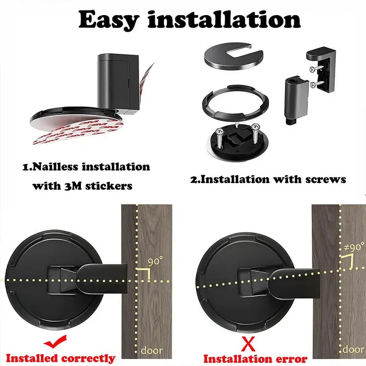 Door Stopper | Push Lock System | Ultra Slim Design | DoorGuard - Image 3