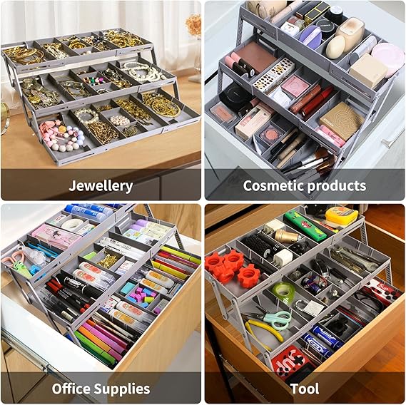 Drawer Organizer | 3-Tier Expandable Design | Adjustable Compartments | Drawify - Image 5