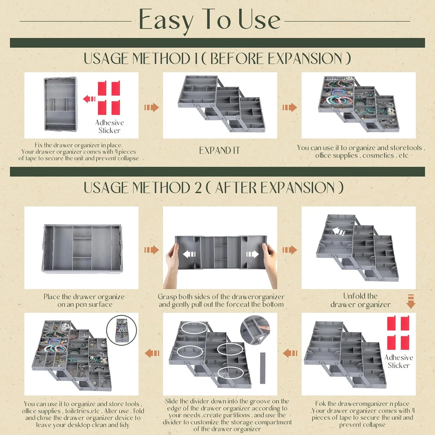 Drawer Organizer | 3-Tier Expandable Design | Adjustable Compartments | Drawify - Image 6