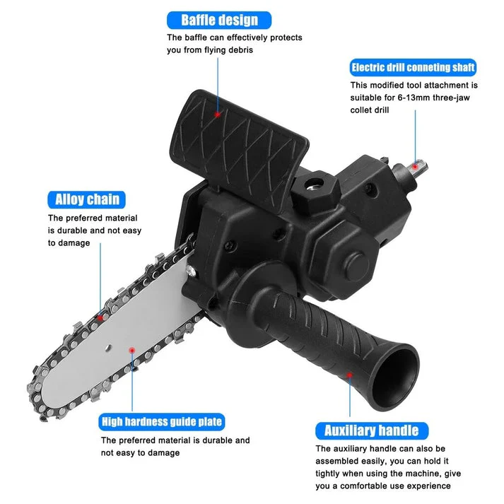 DrillSaw™ – 4/6 Inch Drill Adapter For An Electric Chainsaw - Image 6