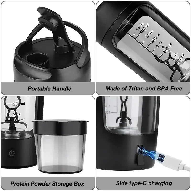 Electric Protein Shaker Bottle | Rechargeable Self-Mixing Blender | MixMaster Pro - Image 2