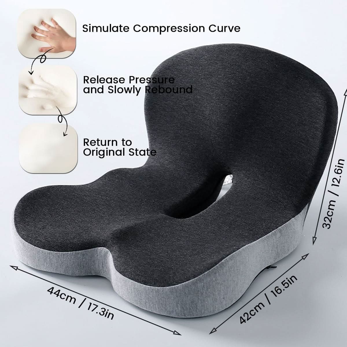Ergonomic memory foam seat cushion | Pressure-relieving & non-slip | ErgoComfort - Image 14